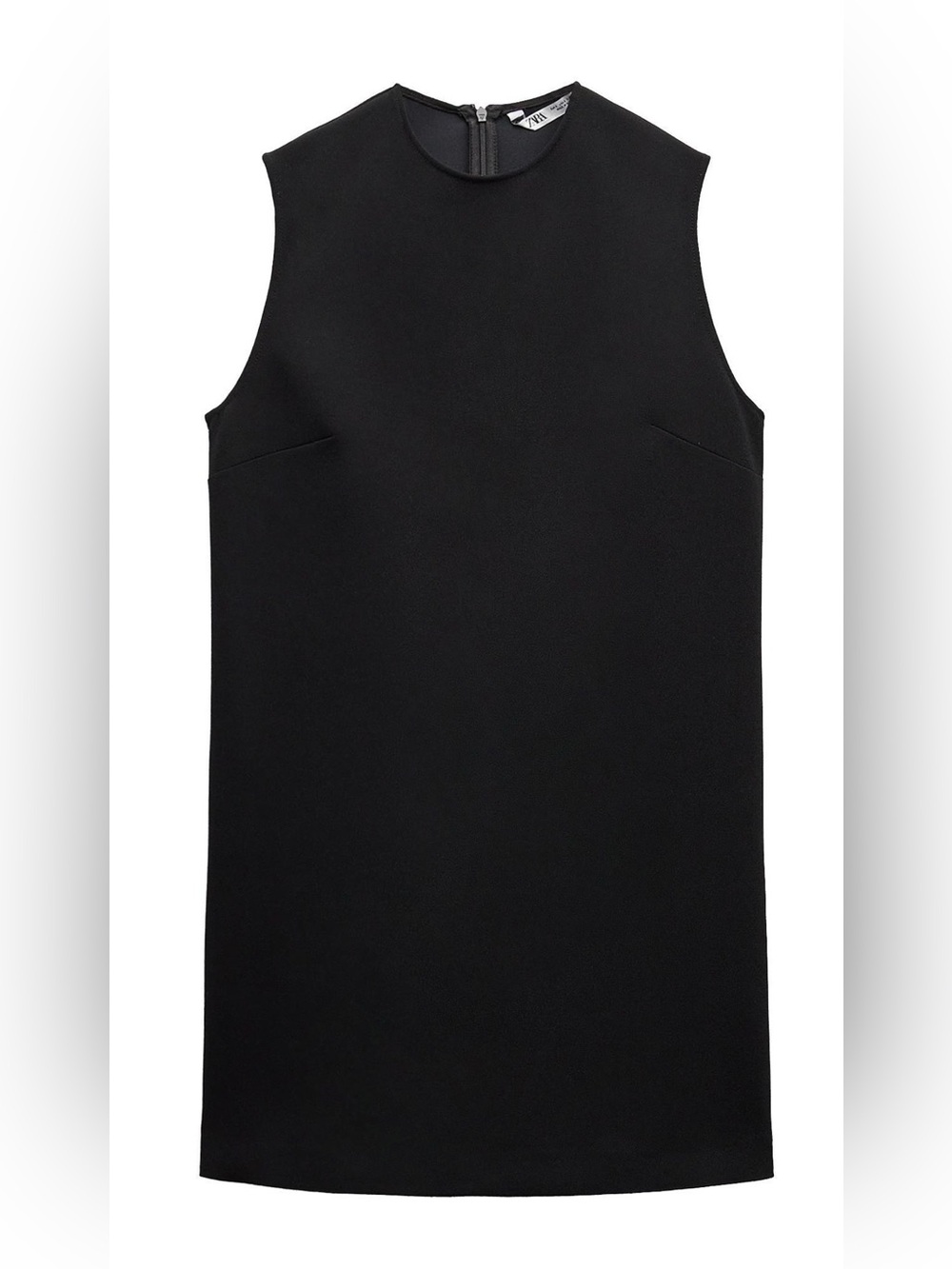 Zara Black Sleeveless Mini Shift Dress